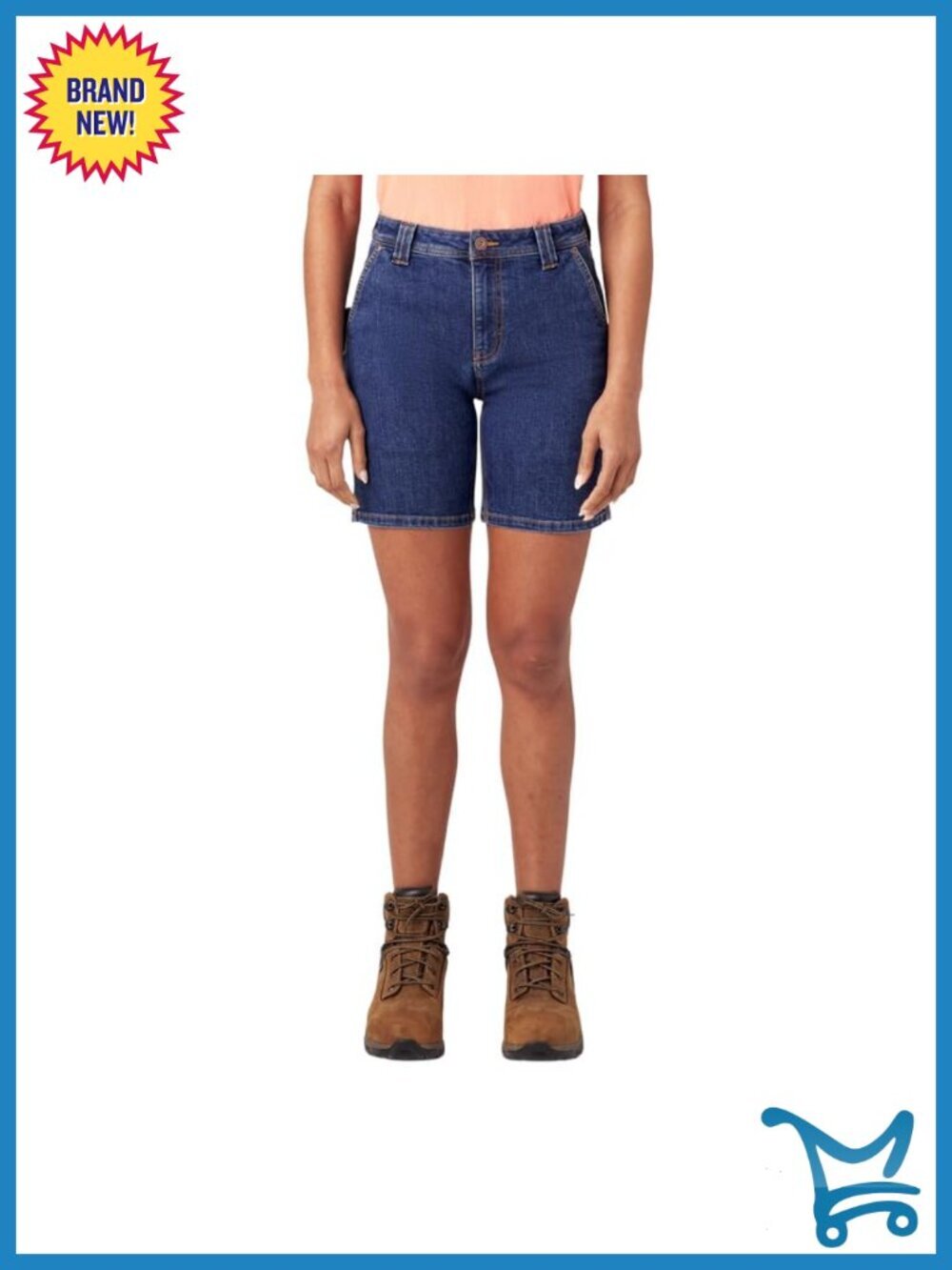 Relaxed Fit Denim Carpenter Shorts with Hammer Loop and Utility Pockets